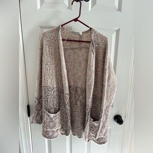 Gentle Fawn Cozy Pink and Gray Women's Sweater Cardigan